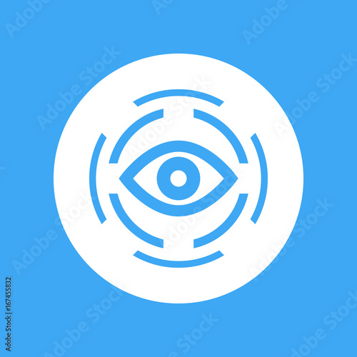 retina scan icon isolated on white, eye scanner symbol, vector illustration