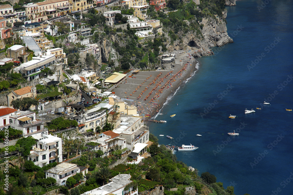 Campania,Italy; Amalfitan coast: Positano, the beach.
