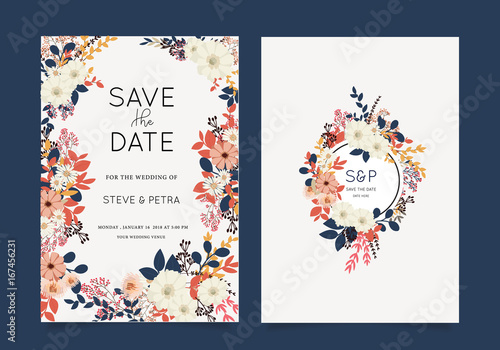 wedding invitation card template with text