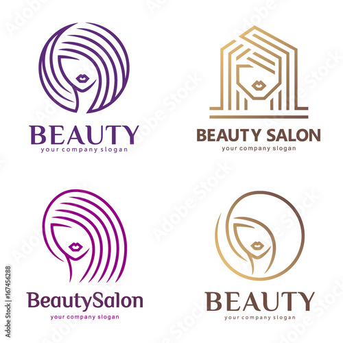 Vector logo set for beauty salon, hair salon, cosmetic