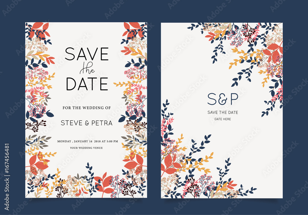 wedding invitation card template with text