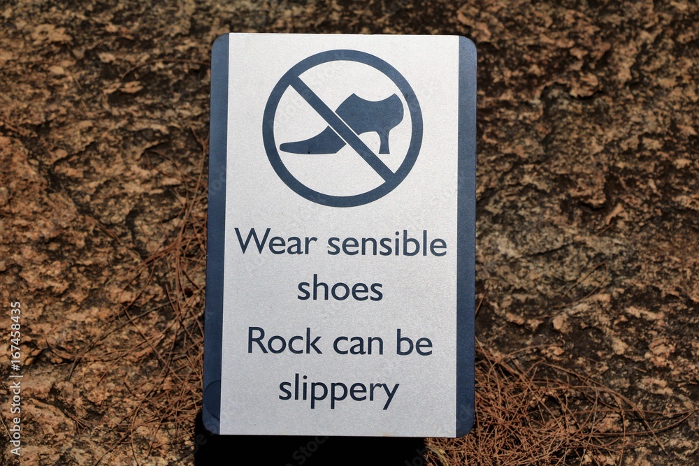 Wear sensible shoes! Wave Rock can be slippery, Hyden Western Australia Wear sensible shoes! Wave Rock can be slippery, Hyden Western Australia