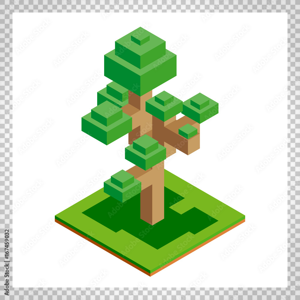Isometric vector tree icon for forest, park, city. Landscape constructor for game, map, prints, ets. Isolated on white background. Isometric vector tree icon for forest, park, city. Landscape constructor for game, map, prints, ets. Isolated on white background.