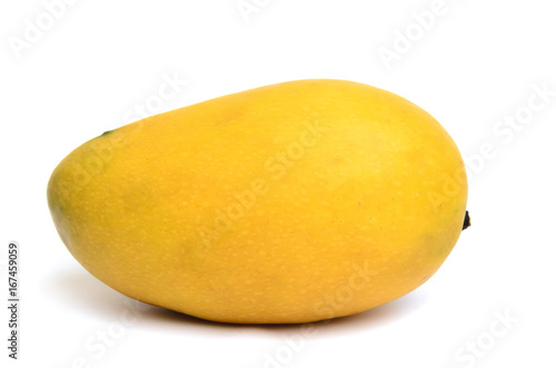 Fresh ripened yellow mango isolated on white background