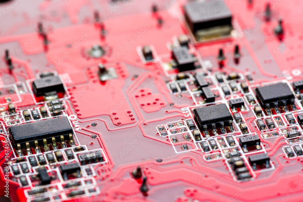 Abstract, close up of Circuits Electronic on Mainboard Technology computer background .
(logic board,cpu motherboard,Main board,system board,mobo) Abstract, close up of Circuits Electronic on Mainboard Technology computer background .
(logic board,cpu motherboard,Main board,system board,mobo)