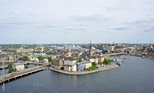 Classic view of Gamla Stan from the Town Hall, Stockholm, Sweden © Lunnaya