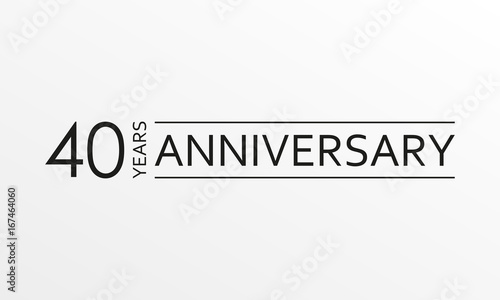 40 years anniversary emblem. Anniversary icon or label. 40 years celebration and congratulation design element. Vector illustration.