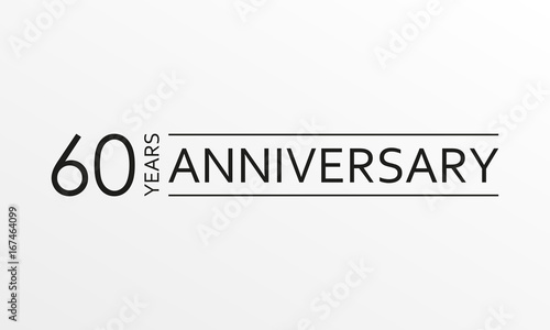 60 years anniversary emblem. Anniversary icon or label. 60 years celebration and congratulation design element. Vector illustration.
