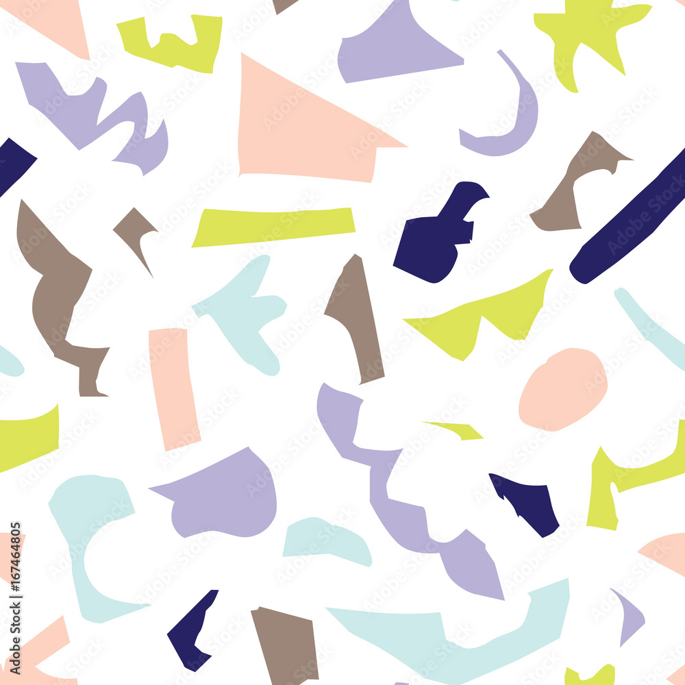 Abstract paper cut shapes seamless pattern