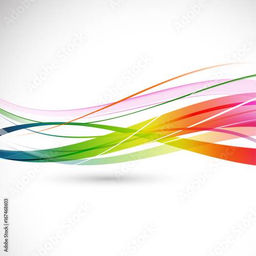 Abstract colorful flowing wave motion background for business technology presentation.