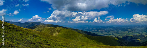 Panorama landscape view in the Ukrainian Carpathian mounrains © thaarey1986