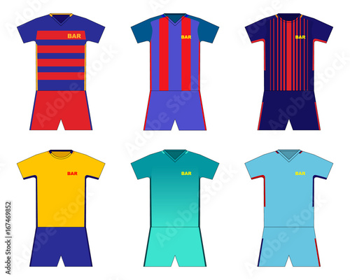 Football kit set. Barcelona