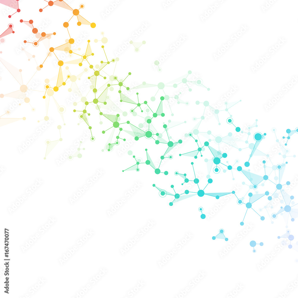 Molecule structure dna and neurons, connected lines with dots, genetic and chemical compounds, illustration. Molecule structure dna and neurons, connected lines with dots, genetic and chemical compounds, illustration.