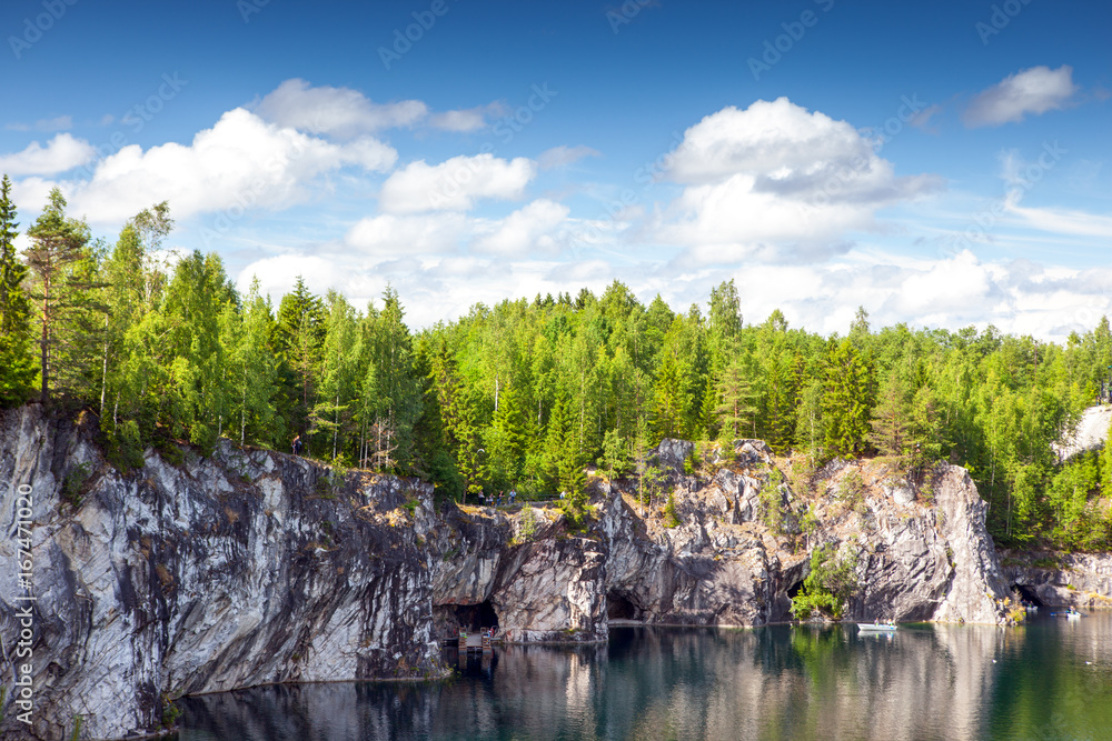 Marble Canyon in the Ruskeala Mountain Park Karelia, Russia