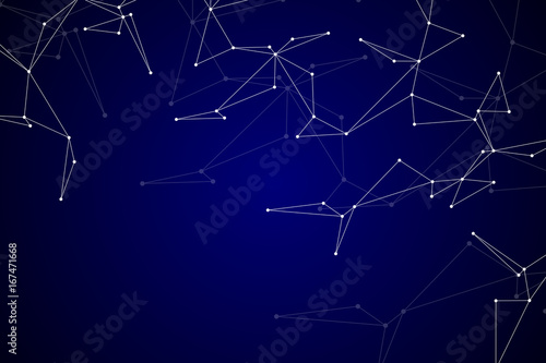 Structure of molecular particles and atom, polygonal abstract background, technology and science concept, illustration.