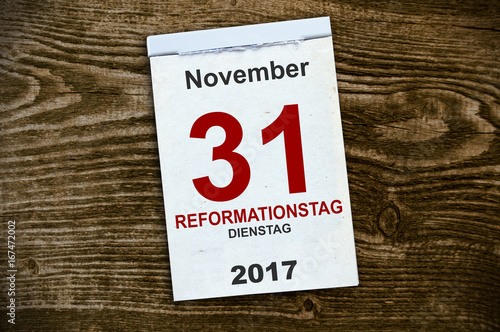 Abreißkalender Kalender mit Reformationstag 2017
