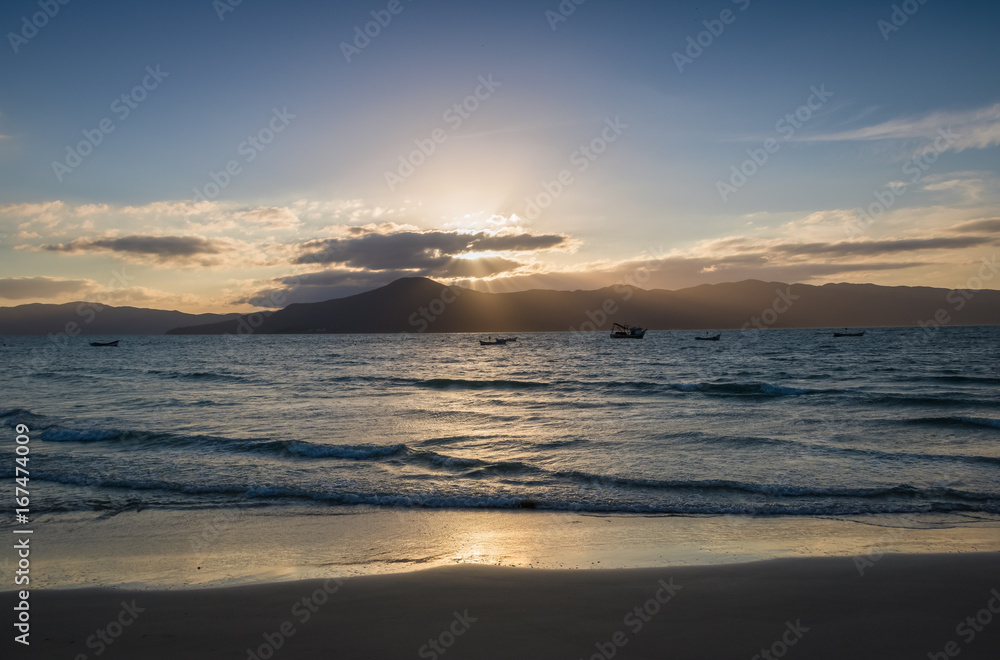 Sunset at Praia do Forte Beach - Florianopolis, Santa Catarina, Brazil