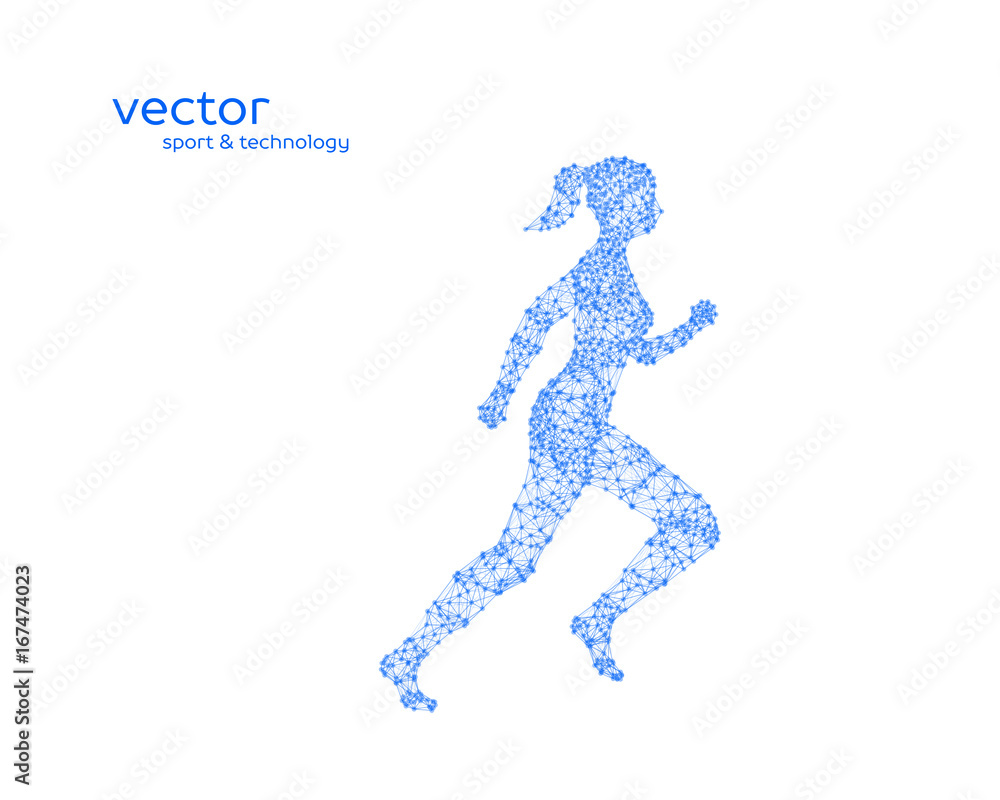 Abstract vector illustration of running woman. Abstract vector illustration of running woman.