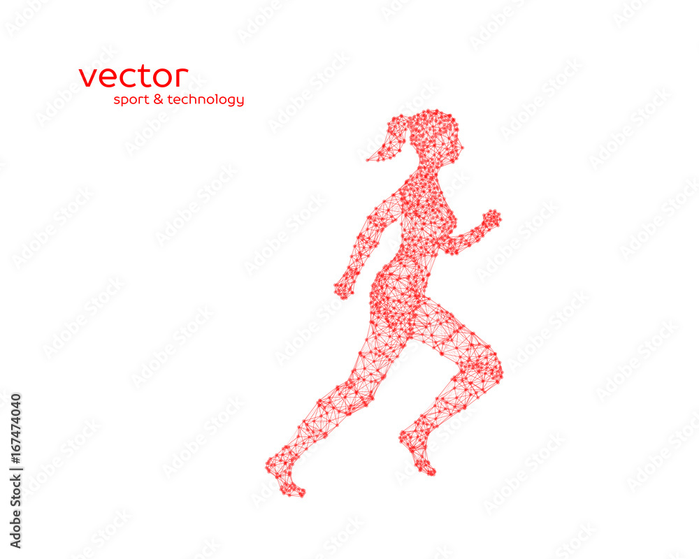 Abstract vector illustration of running woman.