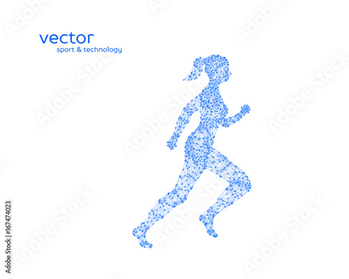 Abstract vector illustration of running woman.