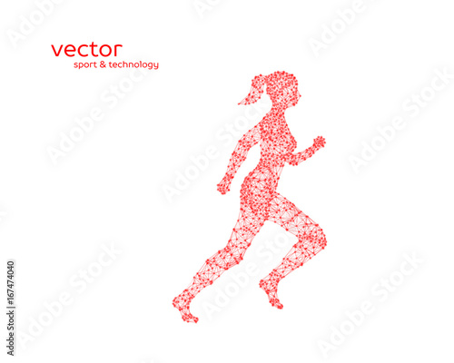 Abstract vector illustration of running woman.