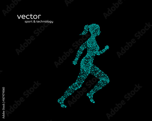 Abstract vector illustration of running woman.