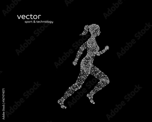 Abstract vector illustration of running woman.