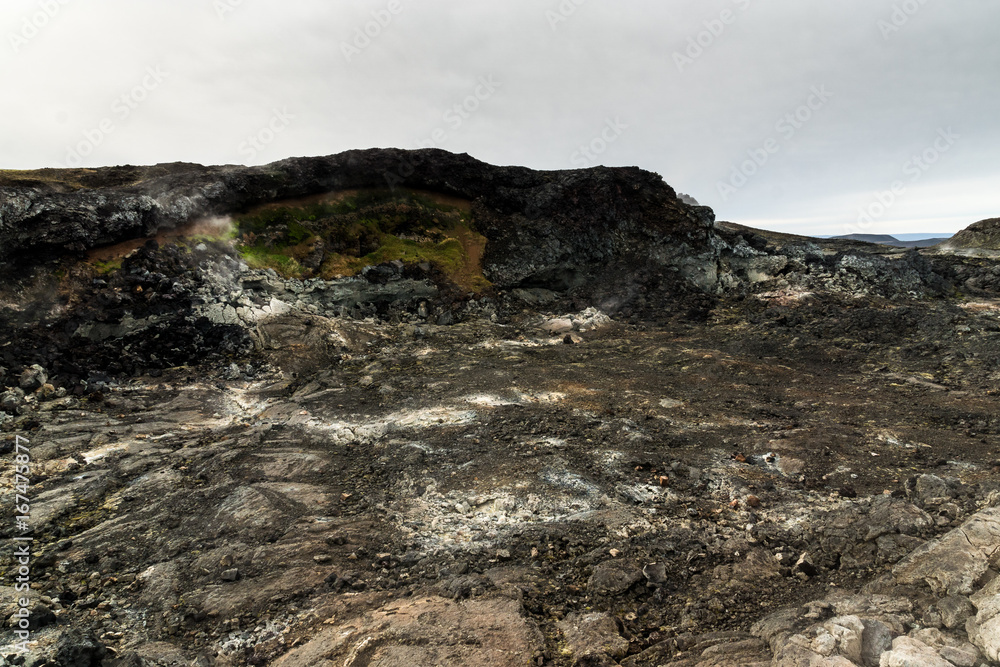 Lavafeld beim Vulkan Krafla am Myvatn See, Island