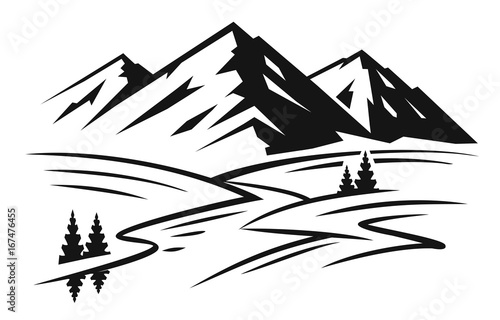Mountain and landscape vector