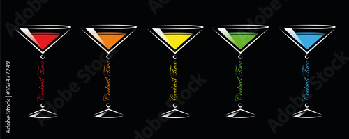 Cocktail time Cocktailgläser bunt