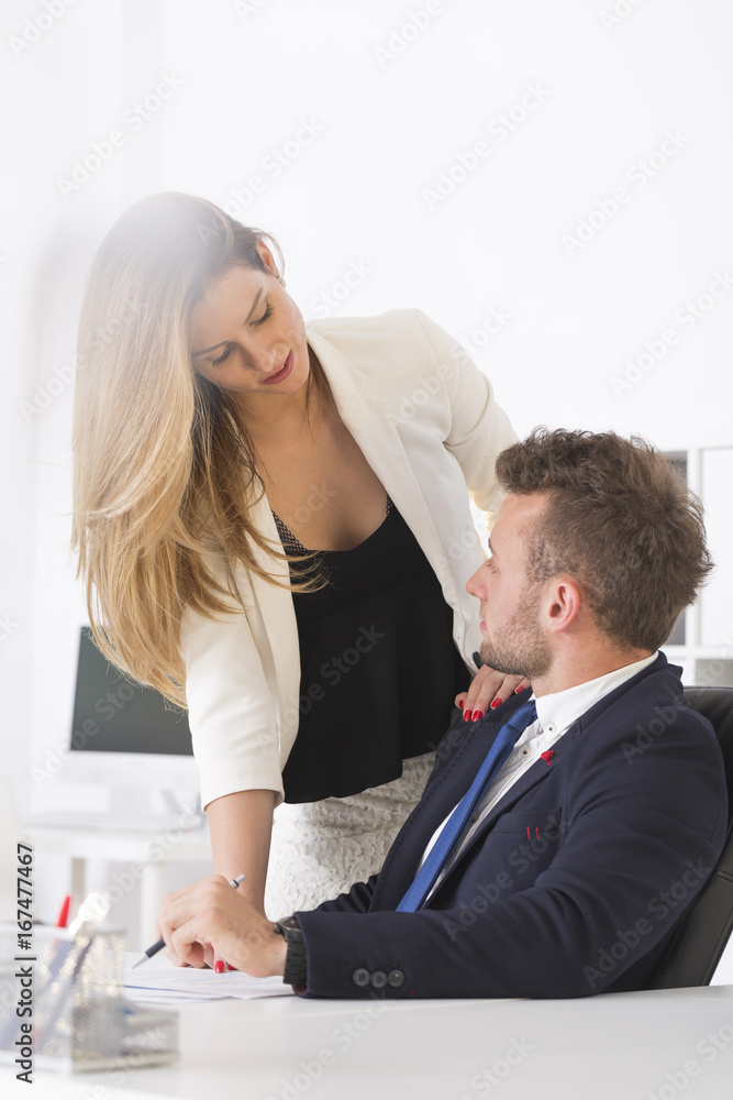 Man and woman at work Man and woman at work