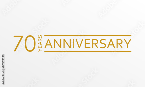 70 years anniversary emblem. Anniversary icon or label. 70 years celebration and congratulation design element. Vector illustration.