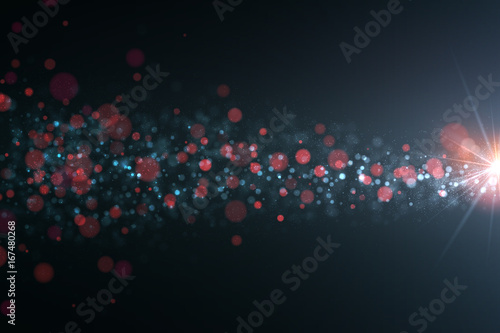 Abstract colorful blurred background. Sparkling light effects, bokeh, flash light and glitter particles. Beautiful minimalistic vector illustration. Clean design