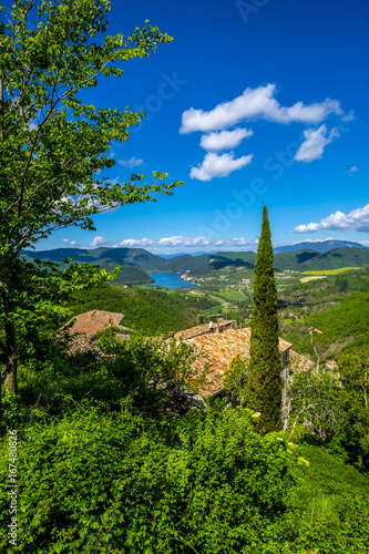 Lookout to Lago di Piediluco from top of Labro