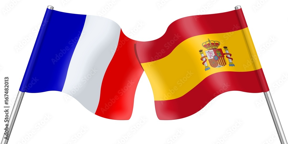 Flags France And Spain Illustration Stock Adobe Stock