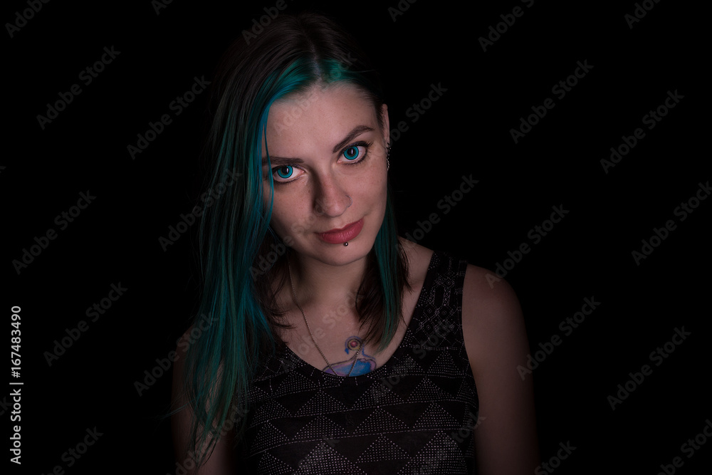 Green eye witch posing in studio Green eye witch posing in studio