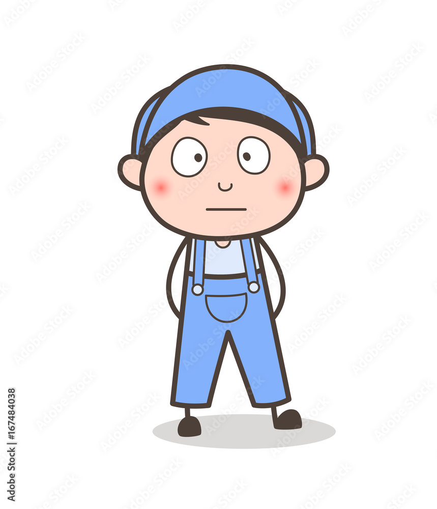 Cartoon Young Boy Surprised Face Vector