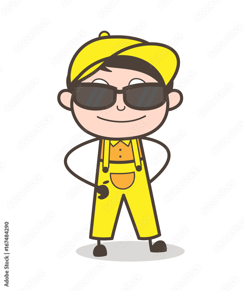 Cartoon Modern Young Boy with Sunglasses Vector Illustration Cartoon Modern Young Boy with Sunglasses Vector Illustration