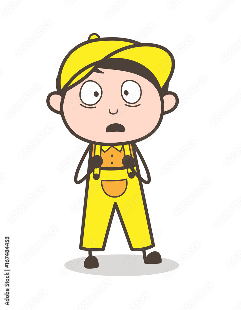 Cartoon Frightened Boy Face Vector Illustration Cartoon Frightened Boy Face Vector Illustration