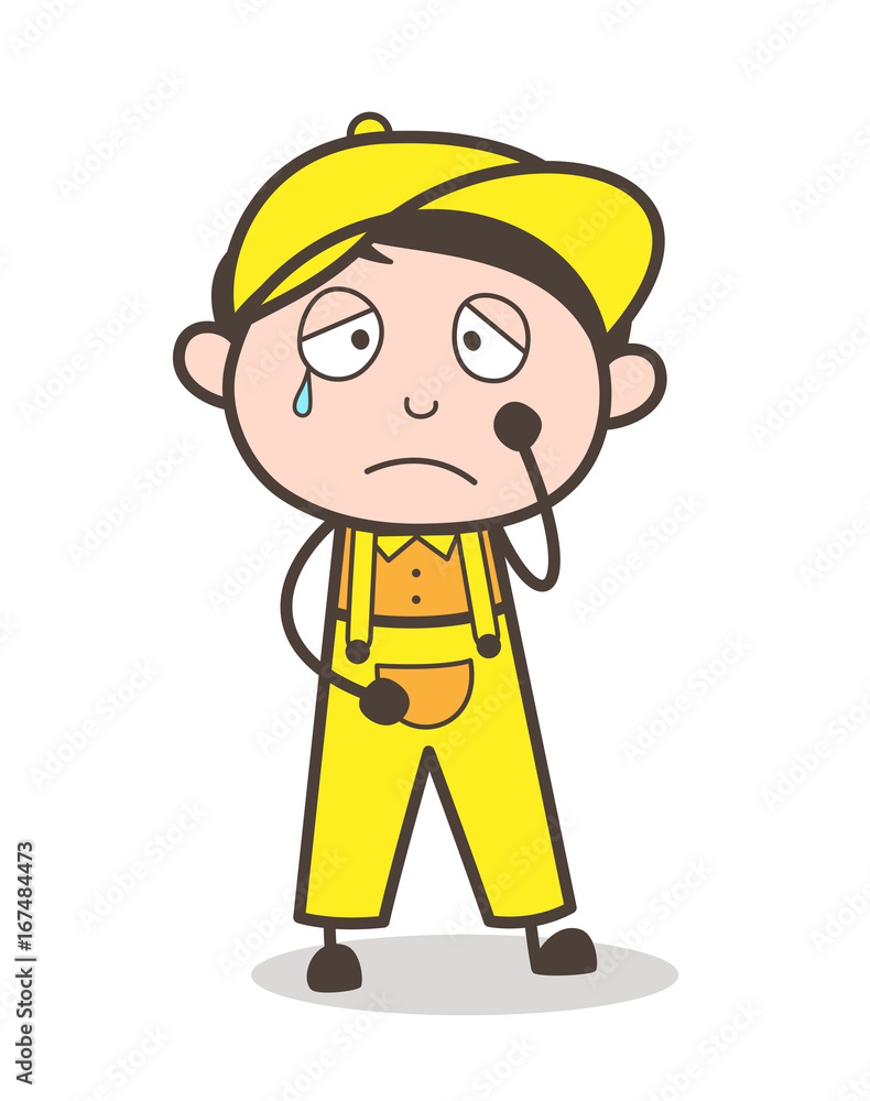 Cartoon Crying Boy Face Vector Illustration Cartoon Crying Boy Face Vector Illustration