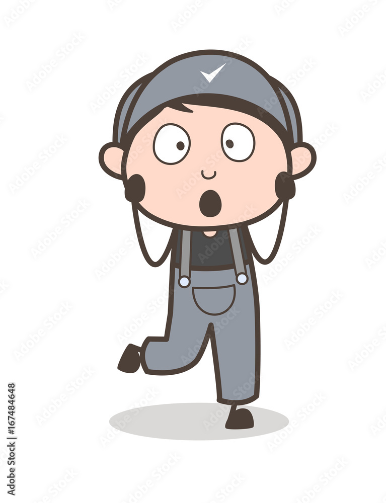 Cartoon Scared Boy Face Vector Illustration Cartoon Scared Boy Face Vector Illustration