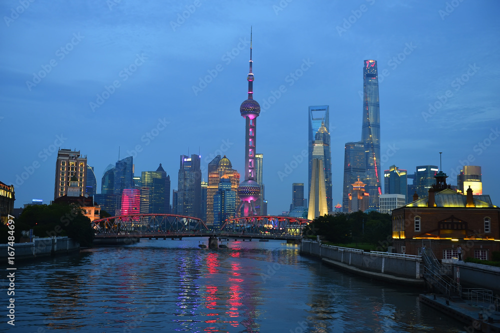 Obraz premium Shanghai world financial center skyscrapers