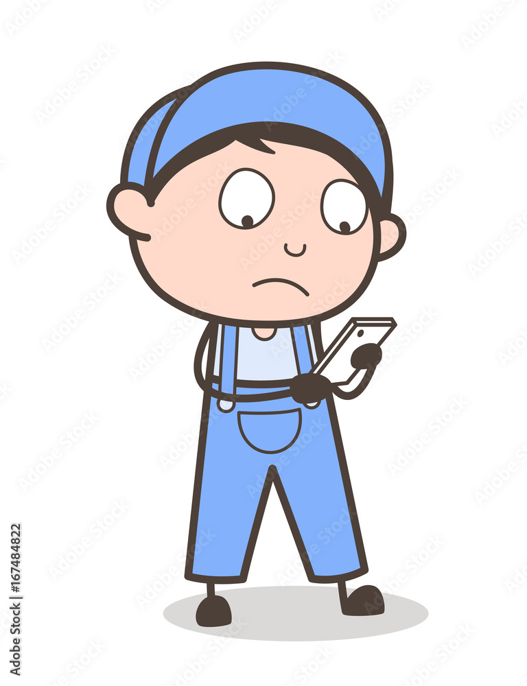 Cartoon Kid Chatting on Mobile Vector Illustration Cartoon Kid Chatting on Mobile Vector Illustration