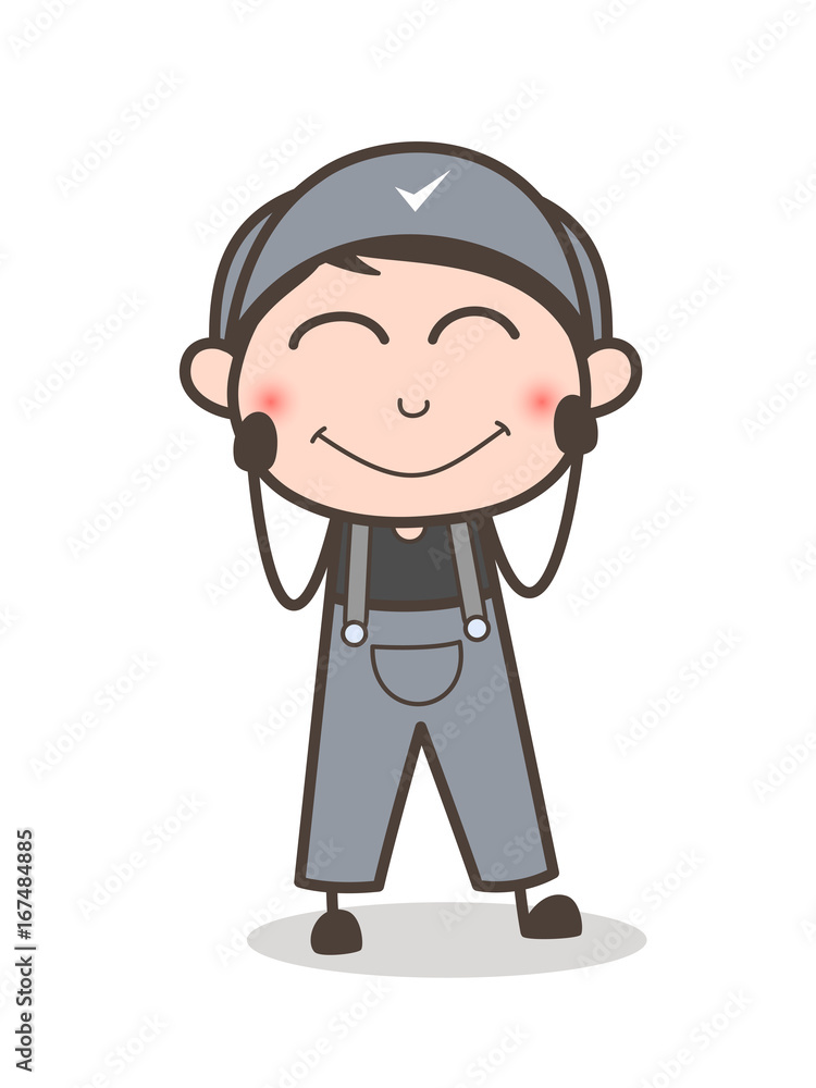 Cartoon Young Boy Blushing Face Vector Illustration Cartoon Young Boy Blushing Face Vector Illustration