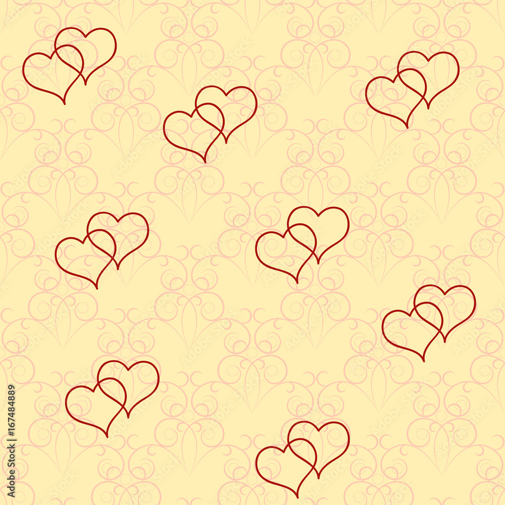 Heart two on rounded twig background