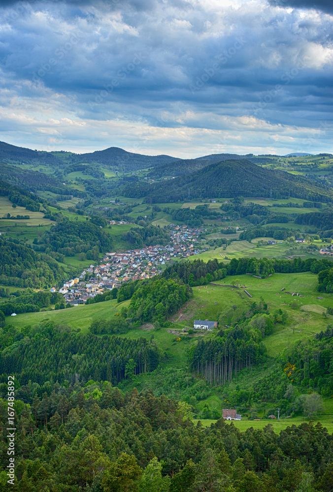 Landscape and aerial view near Colmar France