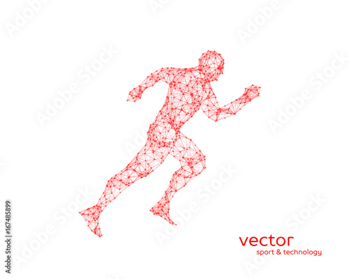 Abstract vector illustration of running man.