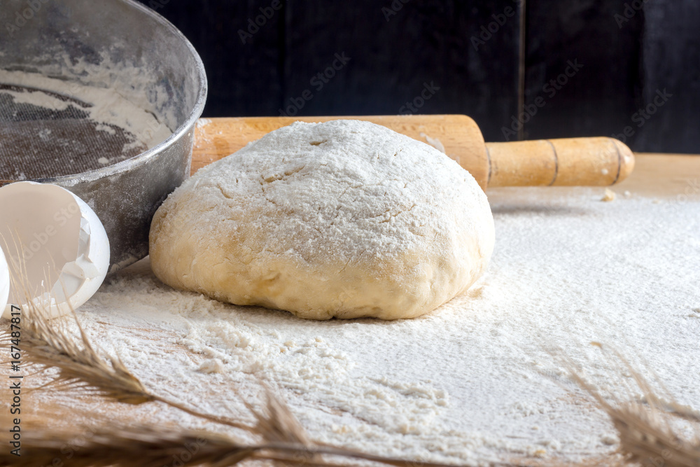 Dough on the table Dough on the table