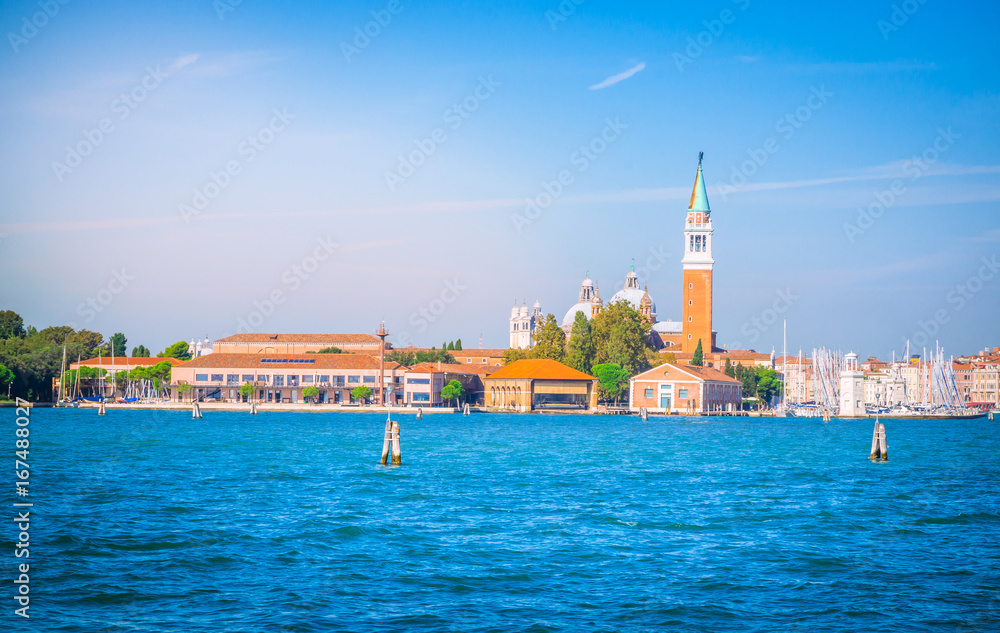 Panoramic view at San Giorgio Maggiore island, Venice, Veneto, Italy