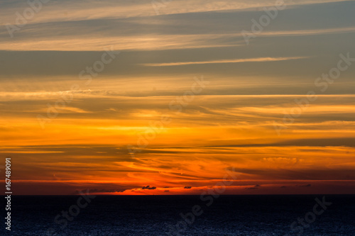 Sunset over the region of Creach  Maout in Brittany